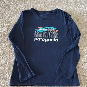 Patagonia Kids Long Sleeve Shirt - Navy XL